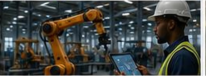 Robotic arm on an automated production line