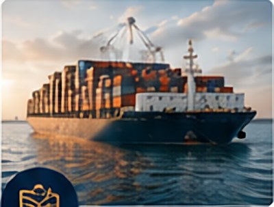 Container vessel at a port terminal