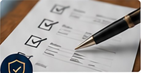 A checklist being signed off