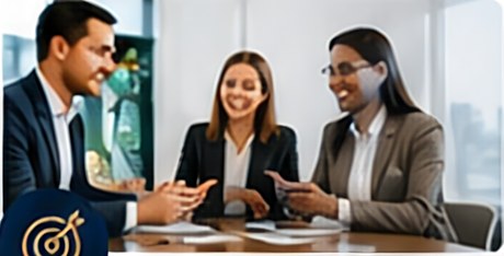 Colleagues in a client meeting